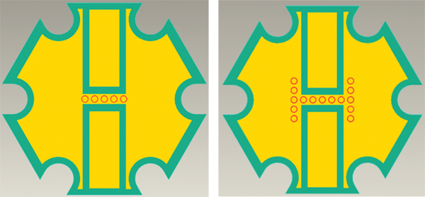 Thermal dissipation with vias